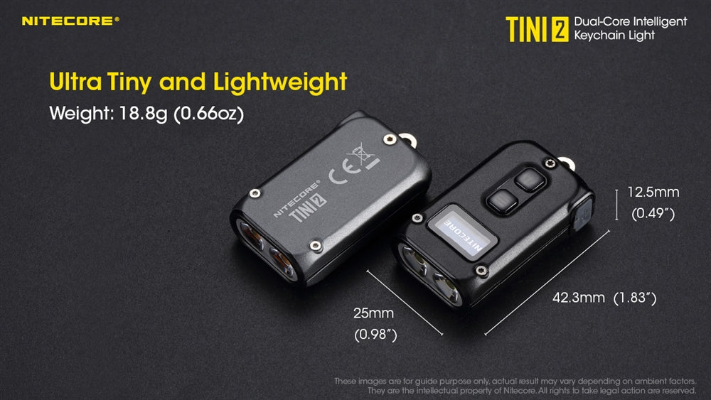 Nitecore TINI 2 500 Lumen USB-C Rechargeable Keychain Flashlight