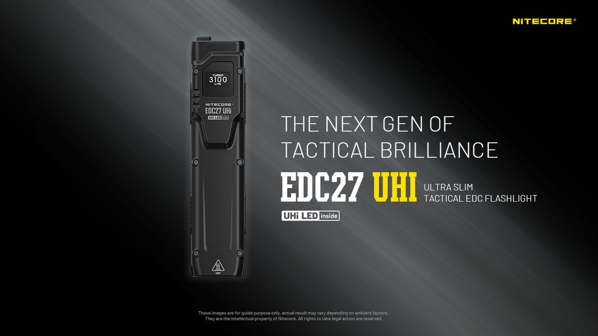 Nitecore EDC27 UHi 3100 Lumen Ultra Slim Flat EDC Flashlight