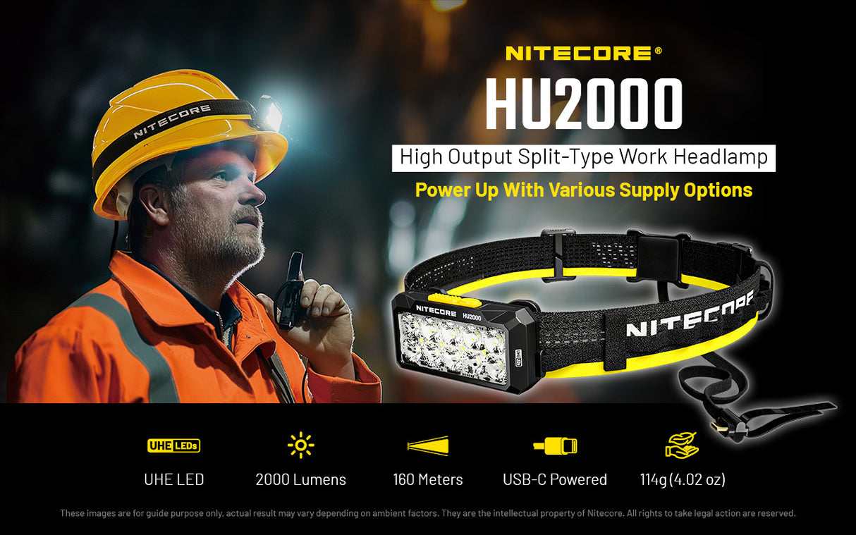 Nitecore HU2000 Split-Type Work Headlamp With Various Power Options